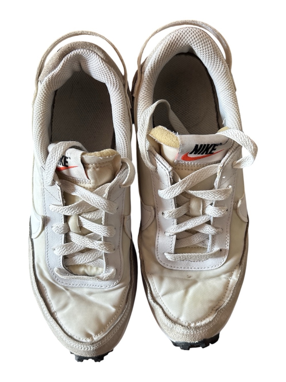 Nike Shoes Womens 7 Waffle Debut Athletic Running Sneakers White Suede Lace Up - Picture 3 of 7